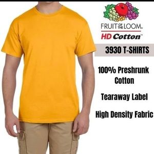 Men Plain Blank Tee Shirt GOLD MEDIUM